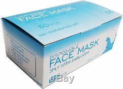 1000 pcs Disposable 3-ply Earloop Anti-Dust Face Mask Medical Dental Nail Health