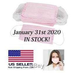 100 Pcs Pink Soft Earloop Respirator Face Mask For Nail Salon Dental Medical Vet