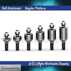 10X Ball Attachment 4mm & Silicon Cap & Metal Housing RP For Dental Implant Lab