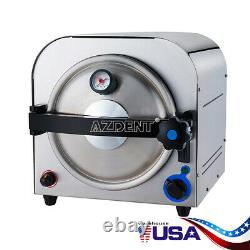 14L USA Dental Lab Medical Vacuum Steam Sterilizer Autoclave Sterilization 900W