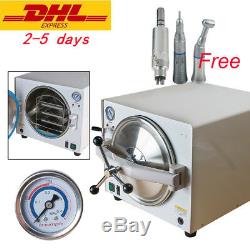 18L 900W Dental Medical Lab Autoclave Steam Sterilizer+Low Handpiece-5 Day to US