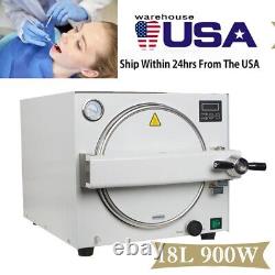 18L Dental Medical Autoclave Sterilizer Vacuum Steam Sterilization 900W New CE