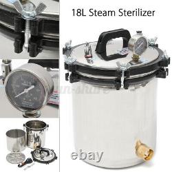 18L Pro Medical Steam Autoclave Sterilizer Dental Lab Sterilization Equipment US