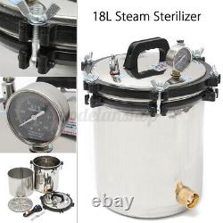 18L Professional Medical Steam Autoclave Sterilizer Dental Lab Equipment 110V US