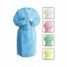 1/10/50/100pk Disposable Isolation Gown Blue With Knit Cuff Dental-medical