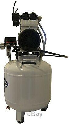 1.5 HP, 10 Gallon, Medical Noiseless & Oil less Dental Air Compressor with Dryer