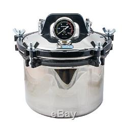 1pc 8L Medical Dental Steam Autoclave Sterilizer Pot Full Stainless + power cord