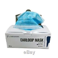 2000 3-Ply Blue Dental Surgical Medical Ear-Loop Face Mask, Disposable (40 Box)