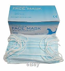 2000 pcs Disposable 3-ply Earloop Anti-Dust Face Mask Medical Dental Nail Health