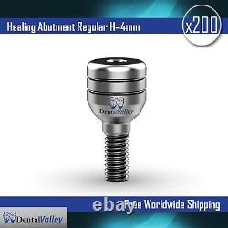 200X Units Dental Implant Abutment Standard Healing Cap Implants Abutments H=4mm