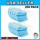 200 Pcs Disposable Face Mask Surgical Medical Dental 3-ply Earloop Mouth Cover