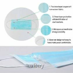 200 PCS Face Mask Medical Surgical Dental Disposable 3-Ply Earloop Mouth Cover