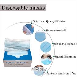 200-Pack Disposable Face Mask Surgical Medical Dental Industrial 3-Ply