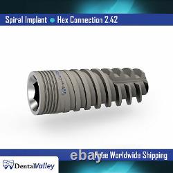 20X Dental Titanium Spiral Implant Sterile Sterilized For Internal Hex-2.42 Lab