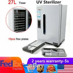 27L Dental Medical UV Sterilizer Disinfection Cabinet with Timer +10 Plates 110V