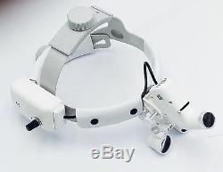 2.5X Dental Surgical Medical Headband Loupes with 5W LED Head Light DY-105 White