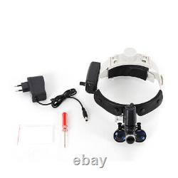 2in1 Medical Dental 3.5x Binocular Magnifier Headband Loupes with LED Headlight 5W