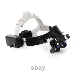2in1 Medical Dental 3.5x Binocular Magnifier Headband Loupes with LED Headlight 5W