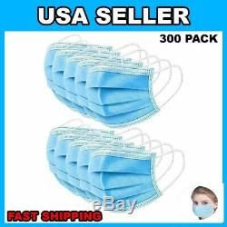 300 PCS Disposable Face Mask Surgical Medical Dental 3-Ply Earloop Mouth Cover