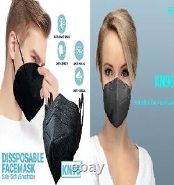 3-1000 Black KN95 Face Mask Disposable 5 Layer C. E Approval FFP2 Safety In Stock