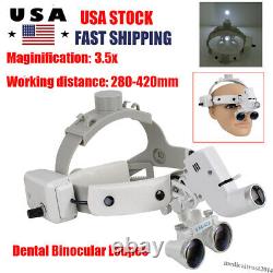3.5X420mm Dental Headband Medical Binocular Loupes Magnifier Surgical Headlight