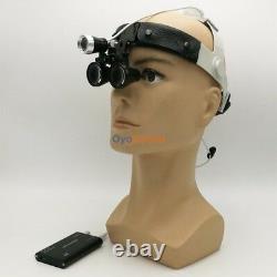 3.5X Dental Medical Surgical Binocular Loupes Leather Headband + LED Headlight
