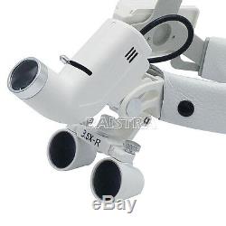 3.5X Dental Surgical Headband Medical LED Light Binocular Loupes DY-106 White