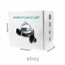 3.5X Dental Surgical Headband Medical LED Light Binocular Loupes DY-106 White US