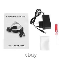 3.5X Dental Surgical Headband Medical LED Light Binocular Loupes DY-106 White US