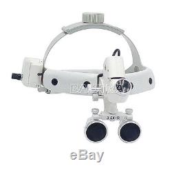 3.5X Medical Surgical Dental Binocular Loupes Headband Magnifier LED Headlight
