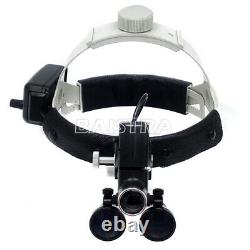 3.5X Medical Surgical Dental LED Headlight Headband Binocular Loupes Black