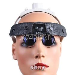 3.5X-R Dental Medical Binocular Loupes Optical Glass Black + LED Head Light