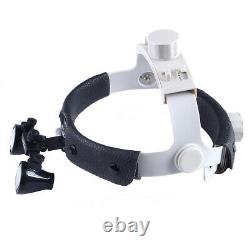 3.5X-R Dental Medical Headband Binocular Loupes + LED Head Light Black