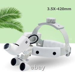 3.5x Medical Surgical Dental Binocular Loupes Headband Magnifier withLED Headlight