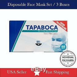 3 Box / 150 PCS Disposable Face Mask 3-Ply Ear Loop Surgical Medical Dental