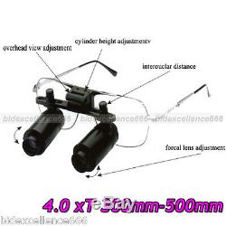 4X Adjustable Dental Surgical Loupes Medical Magnifying Glasses 300-500mm Black