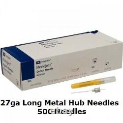 500 Monoject Metal Hub Dental Medical Needles 27 G Long USA