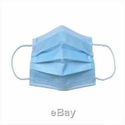 50pcs Dispos. Medical Dental Industry Dust Proof Face Mask Respirator Blue 3 PLY