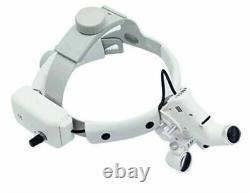 5W LED Dental Medical Wireless Headband Head Light + 3.5X Loupes + Aluminum Box