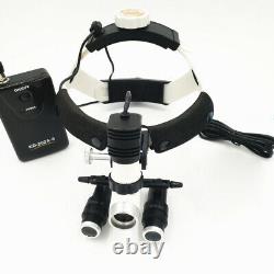 5.0X Dental Loupes Binocular Magnifier + Surgical Medical 5W LED Headlight Lamp