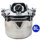 8l Portable Steam Autoclave Sterilizer For Dental Medical Stainless Steel Seal