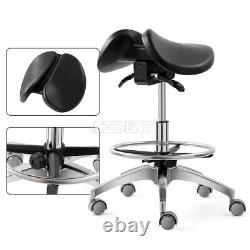 AZDENT Saddle Stool PULeather Medical Doctor's Stool Adjustable Mobile Chair360°