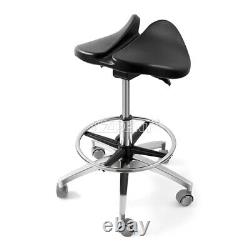 Adjustable Hydraulic Stool with Wheels Seat Rolling Saddle Salon Medical Chair