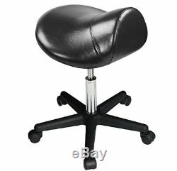 Adjustable Saddle Stool Ergonomic Office Dental Chair Black Medical Salon New