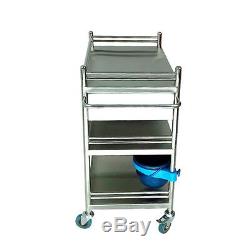 Bring New Three Layers Serving Medical Dental Lab Cart Trolley with Two Drawers