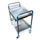 Clinic Hospital Medical Dental Stainless Steel Cart Trolley Two Layers Drawer Fs