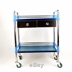 Clinic Hospital Medical Dental Stainless Steel Cart Trolley Two Layers Drawer FS