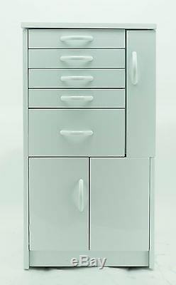 DENTAL MEDICAL LAB MOBILE CABINET CART MULTIFUNCTIONAL DRAWERS With WHEELS WHITE