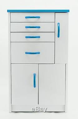 DENTAL MEDICAL MOBILE CABINET CART MULTIFUNCTIONAL DRAWERS With WHEELS BLUE SMALL