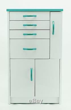 DENTAL MEDICAL MOBILE CABINET CART MULTIFUNCTIONAL DRAWERS With WHEELS GREEN SMALL